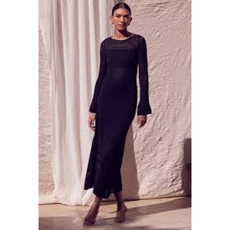 Misa Los Angeles Black Long Sleeve Maxi Dress